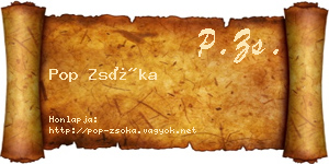 Pop Zsóka névjegykártya